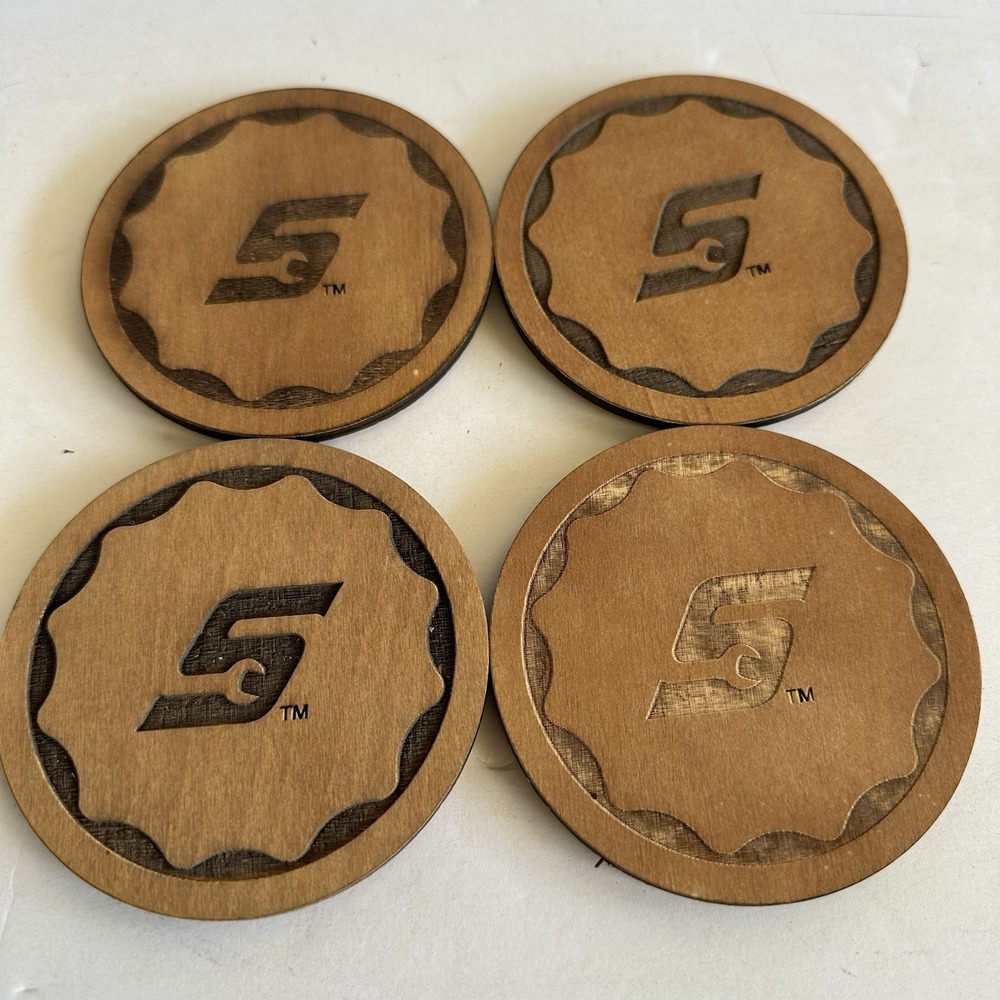 Snap On Wooden Coasters Lightly Used‎